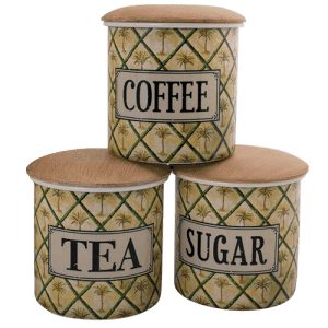 Tropical palm canister set